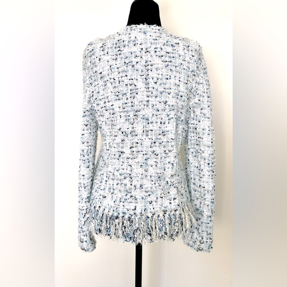 BALMAIN Luxurious White Silver & BlueTweed with Front Fringe - FR 40 / US 6 - Picture 2 of 8